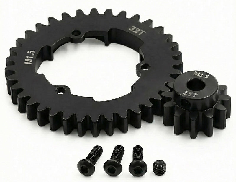 HD Steel 5mm Bore 13T Pinion+32T Spur Gear Set 1.5 MOD for Traxxas X-Maxx & XRT