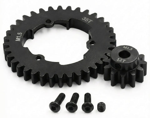 HD Steel 5mm Bore 12T Pinion+35T Spur Gear Set 1.5 MOD for Traxxas X-Maxx & XRT