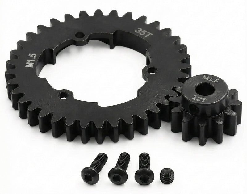 HD Steel 5mm Bore 12T Pinion+35T Spur Gear Set 1.5 MOD for Traxxas X-Maxx & XRT
