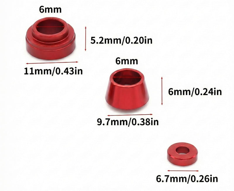 Aluminum Alloy Front Steering Cup Pad Spacer Arm Bushing for Tamiya TT02