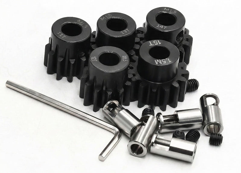 HD Steel 11+12+13+14+15T Pinion Gear Set 1.5 MOD for Traxxas X-Maxx, XRT 5mm/8mm