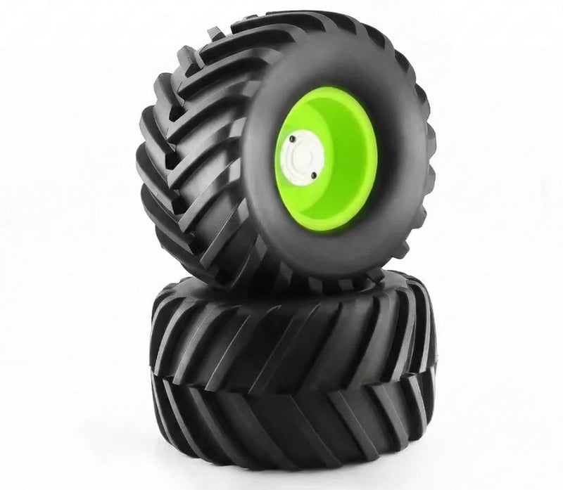 Wheels & Tires Set (2) w/ 12mm Hex for 1/10 Monster Truck O.D.=131mm