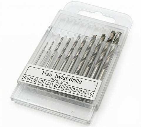 Mini Drill Bits 10 Sizes (0.8mm-3.0mm)