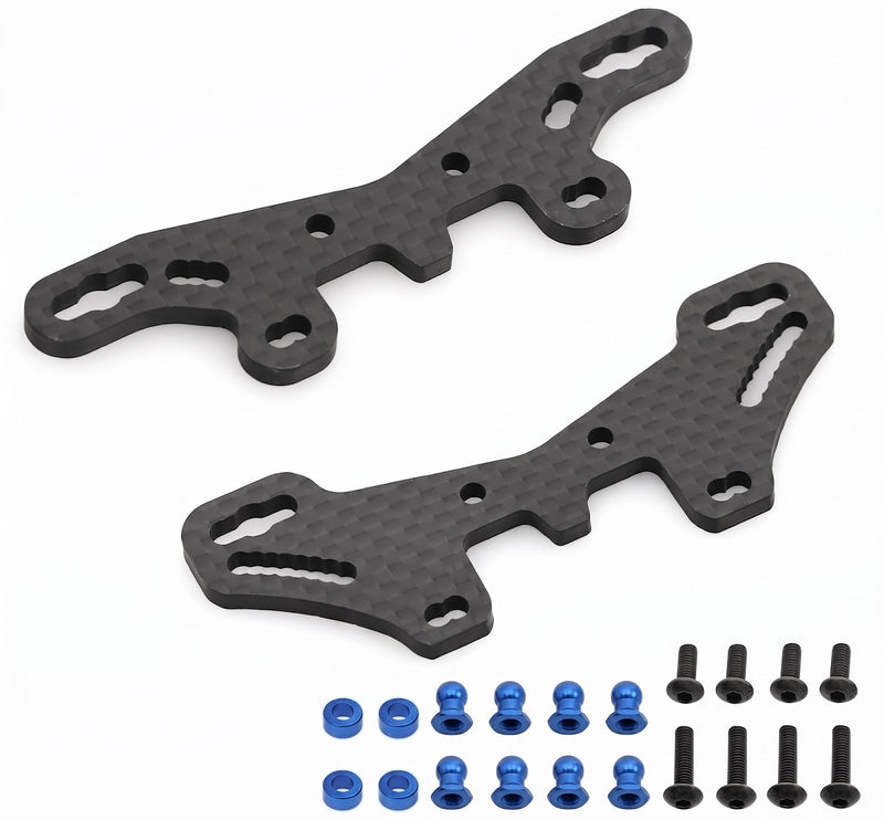 Carbon Fiber Front and Rear Shock Towers for Tamiya TT-02