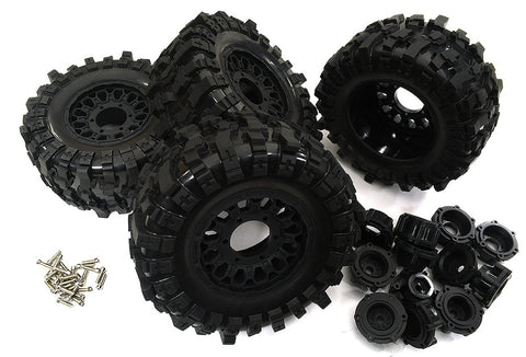 Off-Road 1/10 Size Wheel for 12mm 14mm & 17mm Hex & Tire Set (4) OD=135mm W=63mm