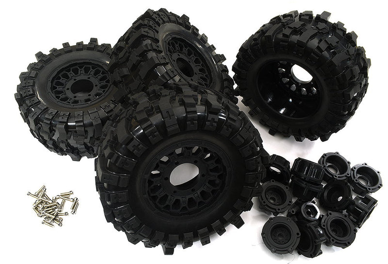 Off-Road 1/10 Size Wheel for 12mm 14mm & 17mm Hex & Tire Set (4) OD=135mm W=63mm