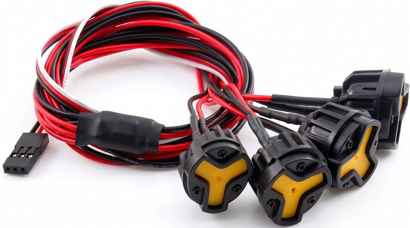 Realistic Spot LED Light (4 Yellow) Set, w/ 3rd Ch. On/Off/Flash for 1/10 & 1/8