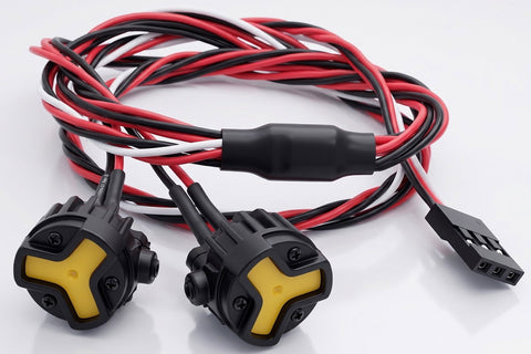 Realistic Spot LED Light (2 Yellow) Set, w/ 3rd Ch. On/Off/Flash for 1/10 & 1/8