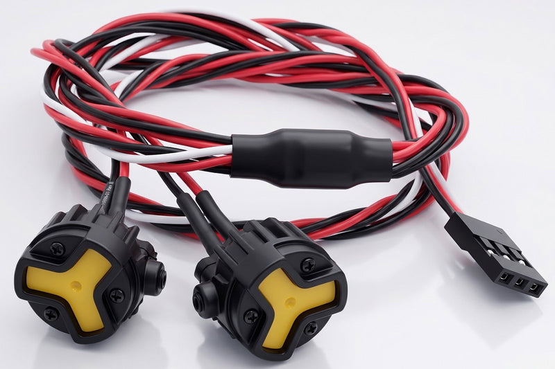 Realistic Spot LED Light (2 Yellow) Set, w/ 3rd Ch. On/Off/Flash for 1/10 & 1/8