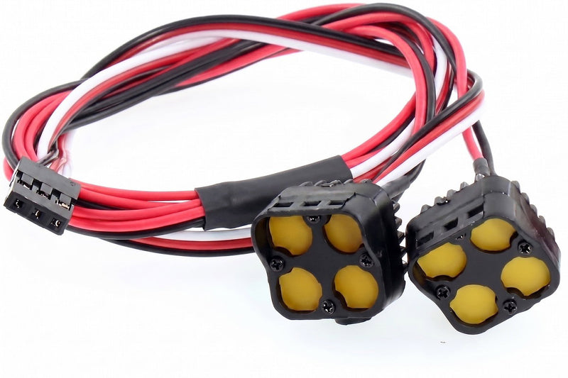 Realistic Spot LED Light (2 Yellow) Set, w/ 3rd Ch. On/Off/Flash for 1/10 & 1/8