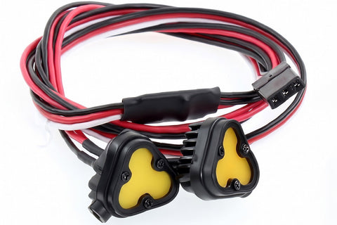 Realistic Spot LED Light (2 Yellow) Set, w/ 3rd Ch. On/Off/Flash for 1/10 & 1/8