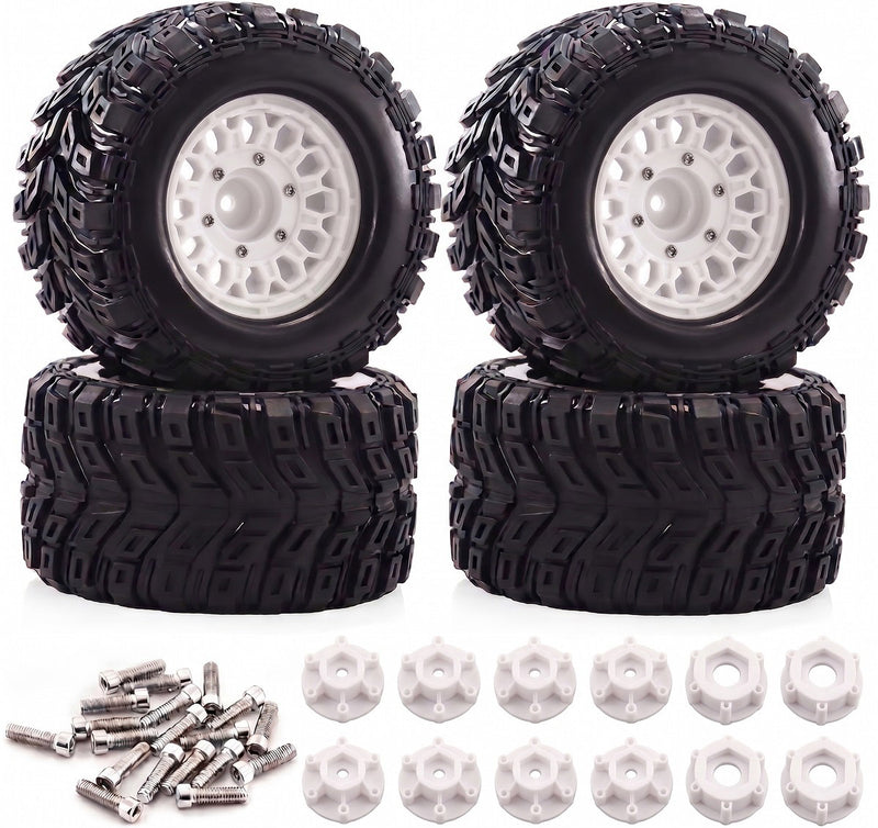 Off-Road 1/10 Size Wheel for 12mm 14mm & 17mm Hex & Tire Set (4) OD=128mm W=68mm