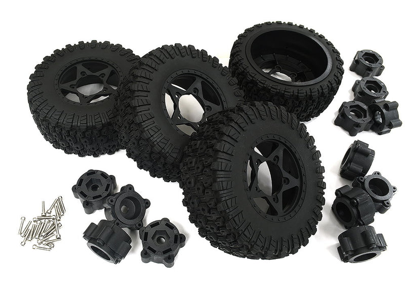 Short Course 2.2/3.0 Wheel for 12, 14 & 17mm Hex & Tire Set (4) (O.D.=113mm)