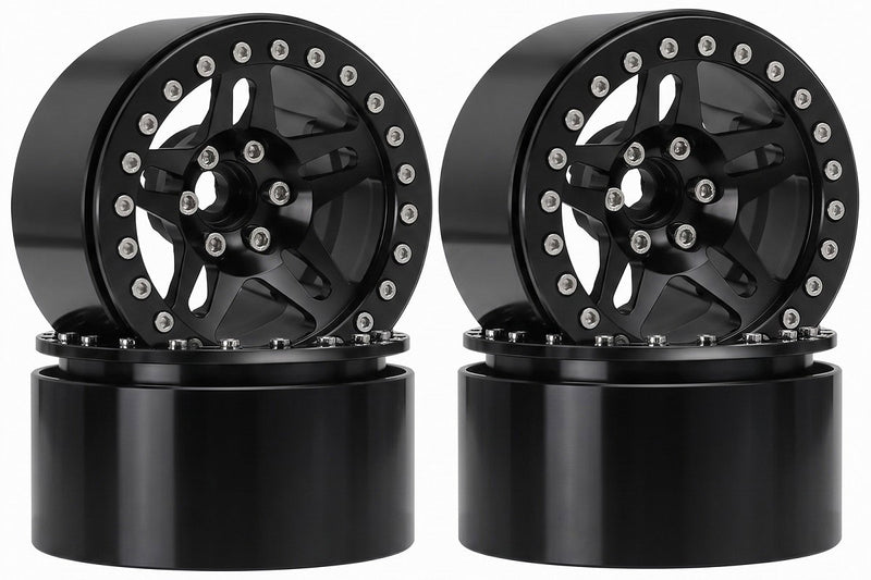 2.2x1.4in. Machined 2.2 Size Wheel (4) Set for 1/10 Scale Crawler