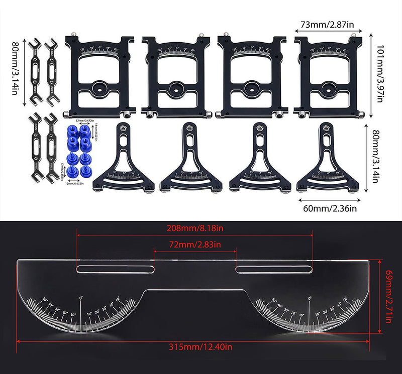Pro 1/10 On-Road Touring & Drift Chassis Setup Station w/ Turnbuckle Wrench Set
