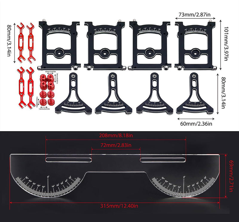 Pro 1/10 On-Road Touring & Drift Chassis Setup Station w/ Turnbuckle Wrench Set