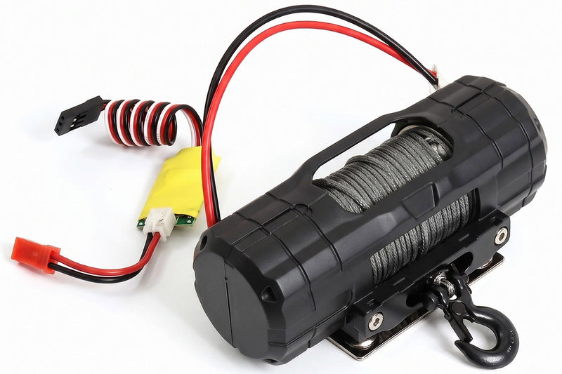 Realistic Heavy-Duty Winch w/ Receiver 3rd Ch. Controller for 1/10 Scale Crawler