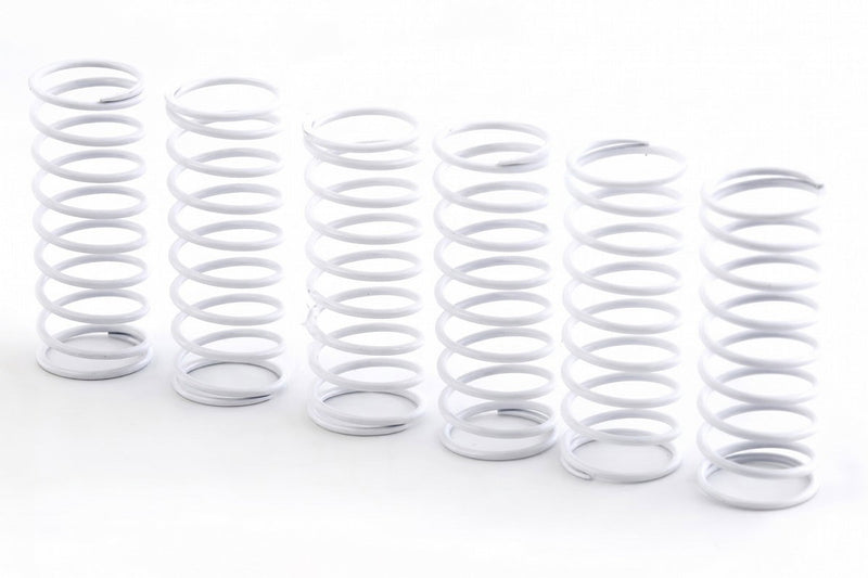 40mm White Spring Set (6) 1.2mm 9.5 Coils for Tamiya G6-01