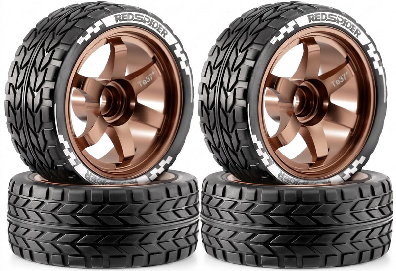 Alloy Wheel & Tire Set (4) for 1/10 Touring & On-Road W=26mm Offset 3.0mm