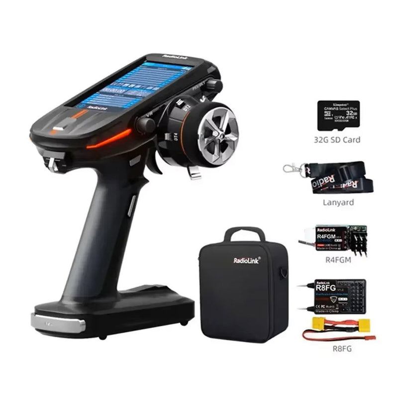 RadioLink RC8X w/ 2 Receivers R8FG R4FGM Gyro & Carrying Case