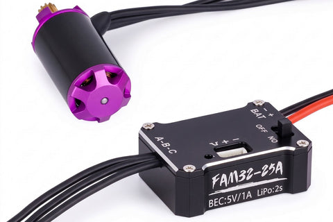 1224 Size 4500Kv Brushless Motor 11T Pinion w/ 25A 2-3s ESC Combo for 1/24 R/C