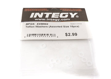 Assorted Sizes Teflon Washers Set, 10 Pieces - Durable White Shims