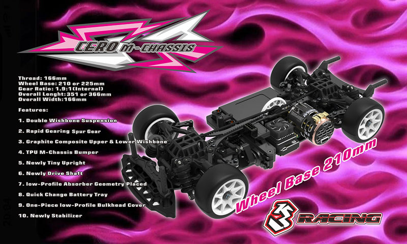 3RACING 1/10 Cero Sport 4WD Mini Car Kit 210mm WB