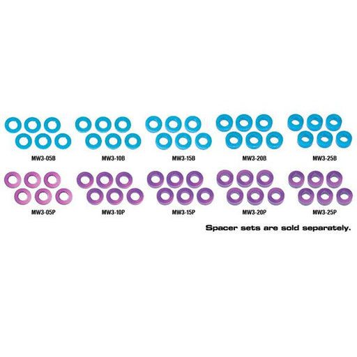 Muchmore Racing Color Aluminum Adjust Spacer 3.0x0.5mm Blue (6pcs)