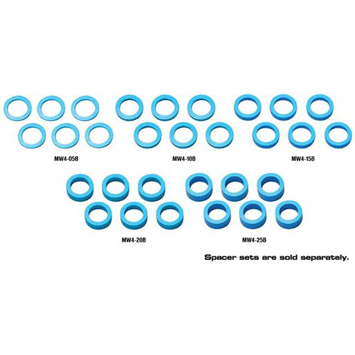 Muchmore Racing Color Aluminum Adjust Spacer 4.0x0.5mm Blue (6pcs)