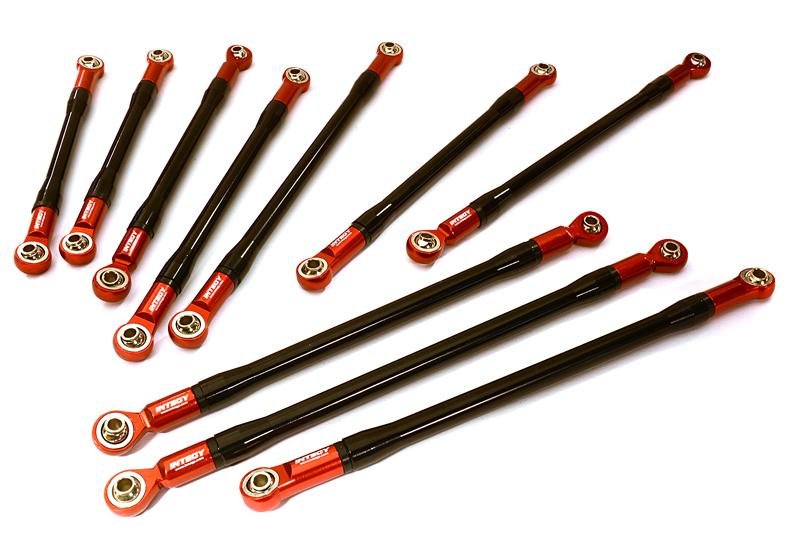 Complete Aluminum 10-Piece Linkage Set for Custom 1.9 & 2.2 Rock Crawlers