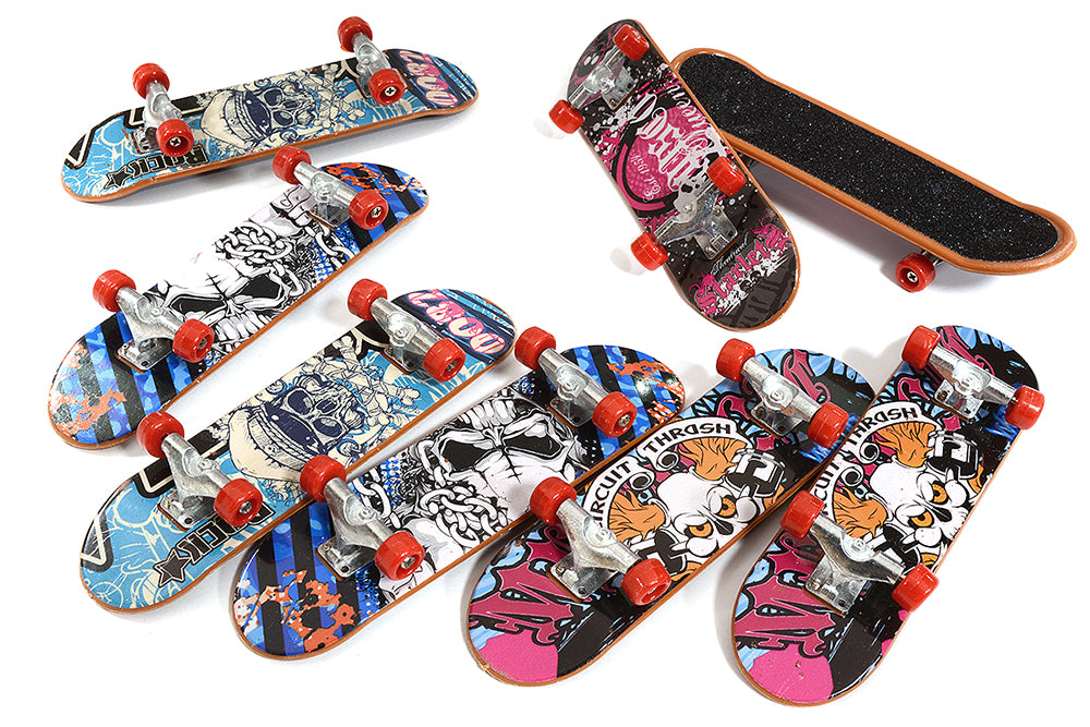 8pcs Mini Fingerboards, Finger Skateboard w/ Matte Surface (Random Pattern)