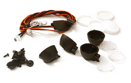 Realistic Spot Light (4) w/ LED, Plastic Housing for 1/10 & 1/8 Scale