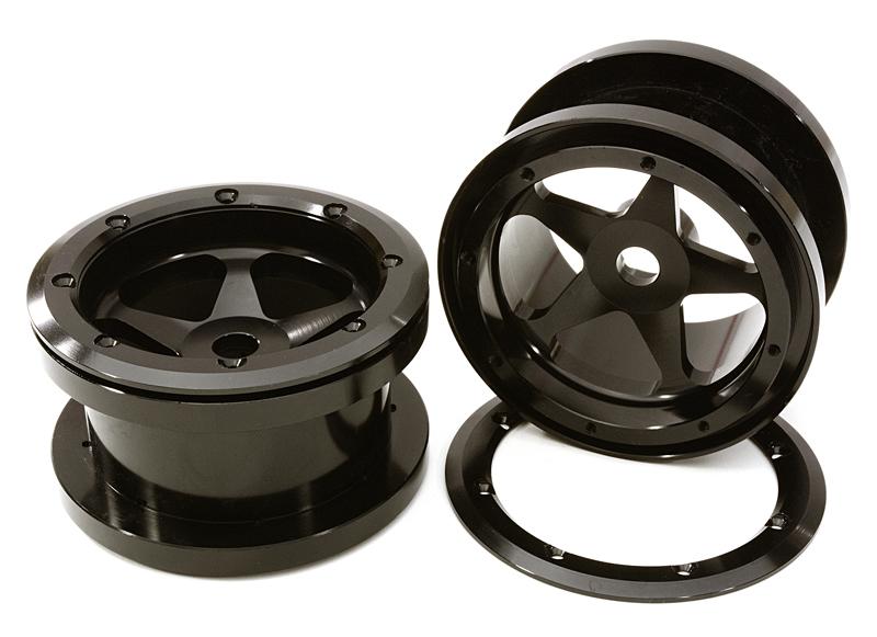 CNC Machined 5 Spoke Beadlock 2.2 Wheels (2) for Axial Ridgecrest & Wraith 2.2