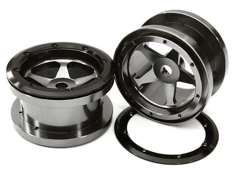 CNC Machined 5 Spoke Beadlock 2.2 Wheels (2) for Axial Ridgecrest & Wraith 2.2