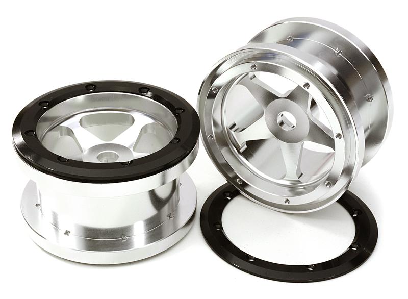 CNC Machined 5 Spoke Beadlock 2.2 Wheels (2) for Axial Ridgecrest & Wraith 2.2