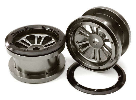 CNC Machined D6 Spoke Beadlock 2.2 Wheels(2) for Axial Ridgecrest & Wraith 2.2