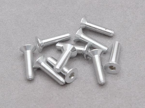 3 x 12mm Machine Type 7075-T6 Countersunk Hex Screw (Silver 10 Pcs)