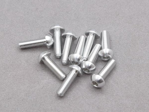 3 x 10mm Machine Type 7075-T6 Button Head Hex Screw (Silver 10 Pcs)