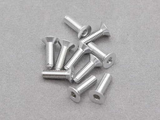 3 x 10mm Machine Type 7075-T6 Countersunk Hex Screw (Silver 10 Pcs)