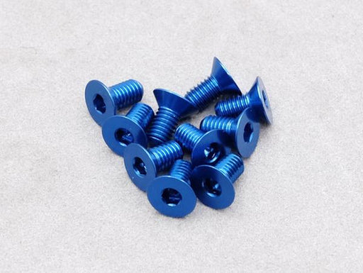 3 x 6mm Machine Type 7075-T6 Countersunk Hex Screw (Dark Blue 10 Pcs)