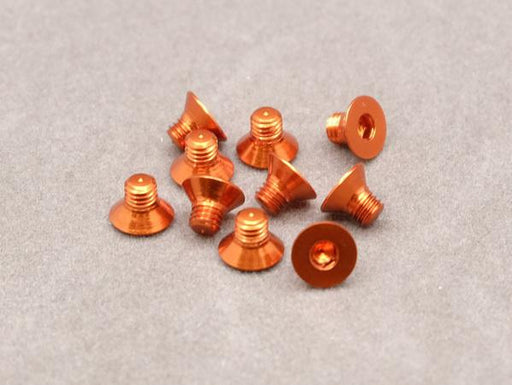 3 x 4mm Machine Type 7075-T6 Countersunk Hex Screw (Orange 10 Pcs)