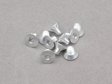 3 x 4mm Machine Type 7075-T6 Countersunk Hex Screw (Silver 10 Pcs)