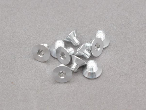 3 x 4mm Machine Type 7075-T6 Countersunk Hex Screw (Silver 10 Pcs)