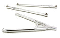 CNC Machined Aluminum Front Lower Chassis Linkages+Upper Y-Arm for Axial SCX-10