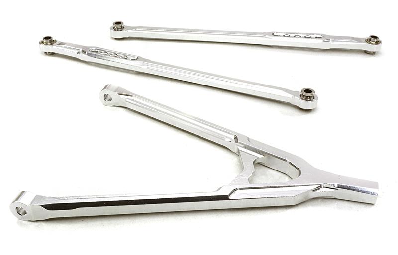 CNC Machined Aluminum Front Lower Chassis Linkages+Upper Y-Arm for Axial SCX-10
