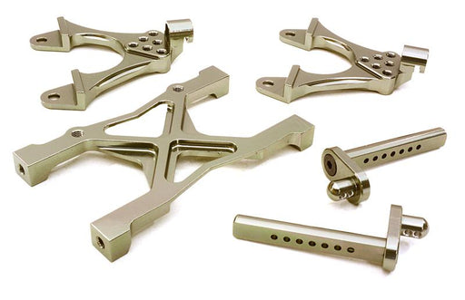 CNC Machined Rear Chassis Brace, Shock Tower & Body Post Kit for Axial SCX-10