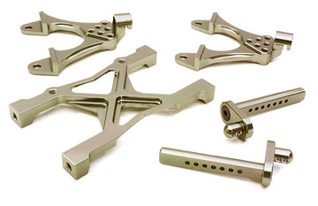 CNC Machined Rear Chassis Brace, Shock Tower & Body Post Kit for Axial SCX-10