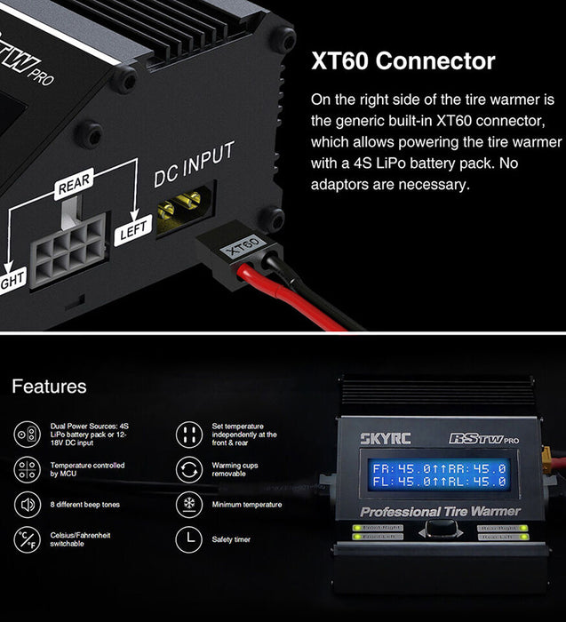 SKYRC RSTW V3 Tire Warmer with Warming Belts