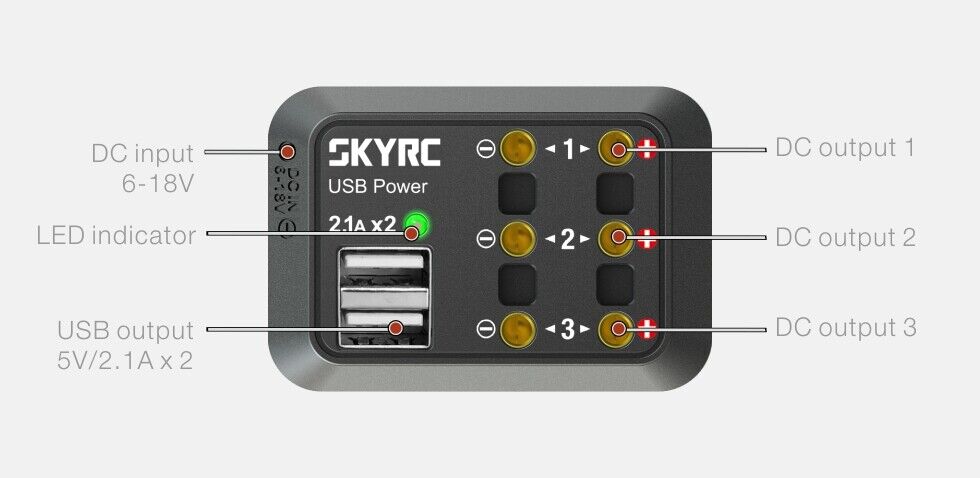 SkyRC DC Power Distributor with XT60 Female Connector