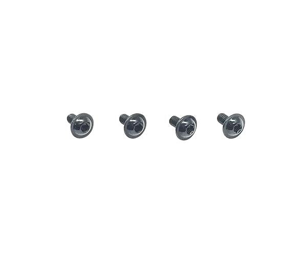 Square R/C M3 x 6mm Aluminum Button Head Hex Screws (Flanged) Black (4 pcs)